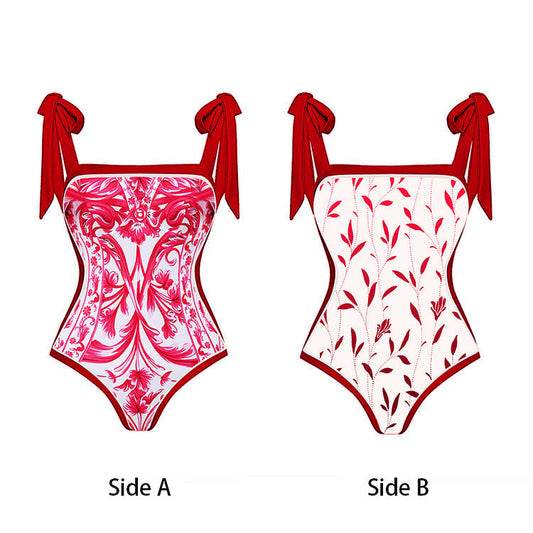 Muse De Palm Beach - Slimming One Piece Swimsuit Set - With Matching Cover Up - Reversible