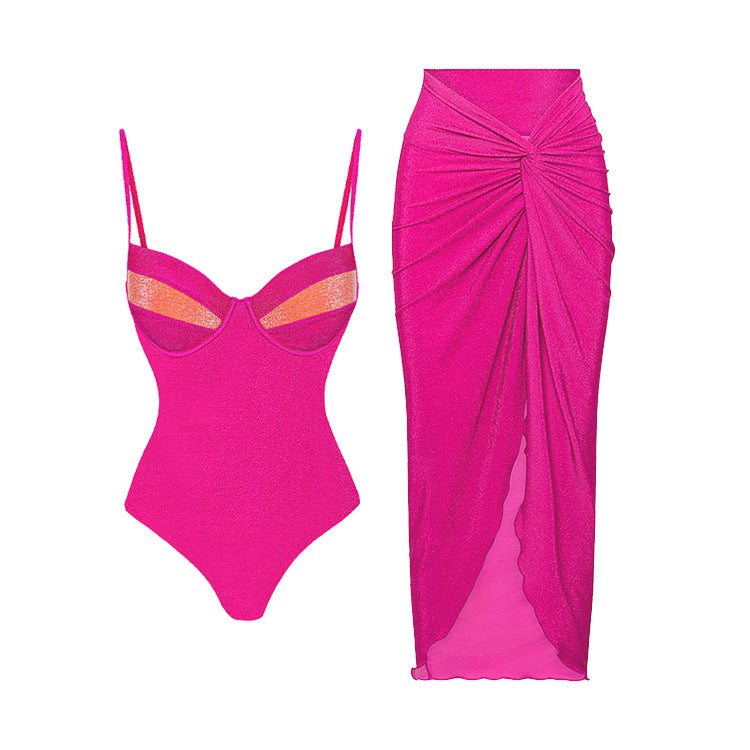 Muse De Palm Beach - Slimming One Piece Swimsuit Set - With Matching Cover Up