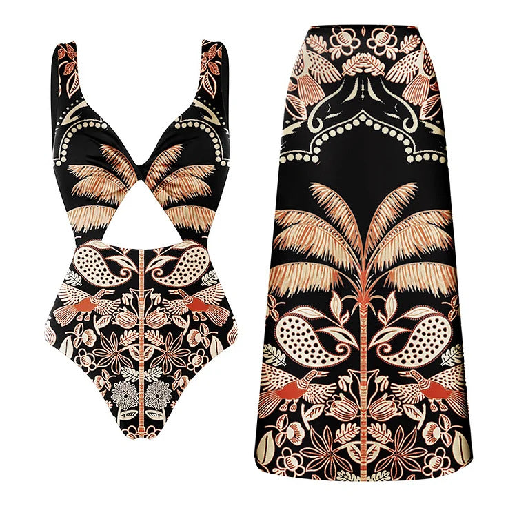 Muse De Palm Beach - Slimming One Piece Swimsuit Set - With Matching Cover Up