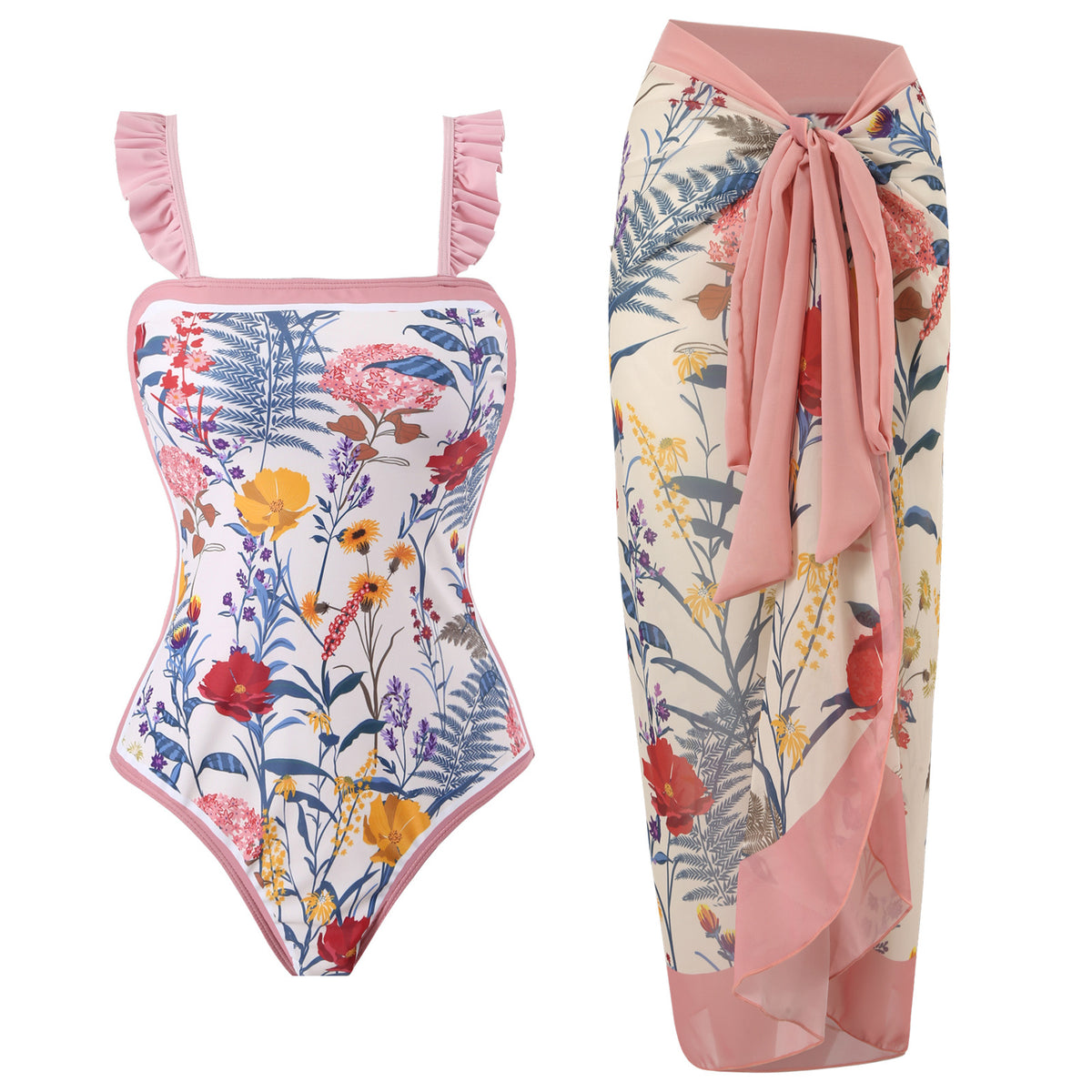 Muse De Palm Beach - Slimming One Piece Swimsuit Set - With Matching Cover Up