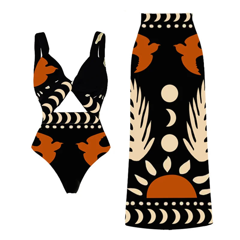 Muse De Palm Beach - Slimming One Piece Swimsuit Set - With Matching Cover Up