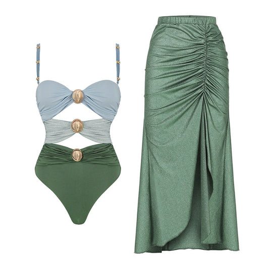 Muse De La Mer - Three Piece Bikini Set - With Matching Cover Up
