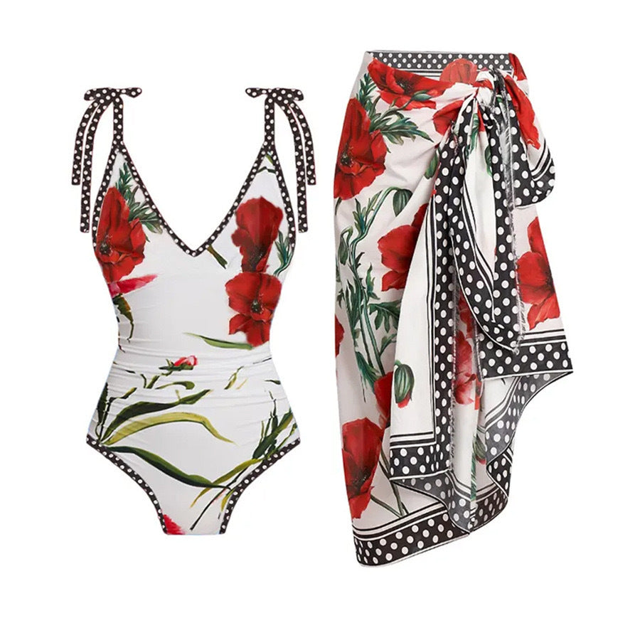 Muse De Palm Beach - Slimming One Piece Swimsuit Set - With Matching Cover Up